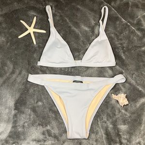 LA Hearts baby blue triangle bikini